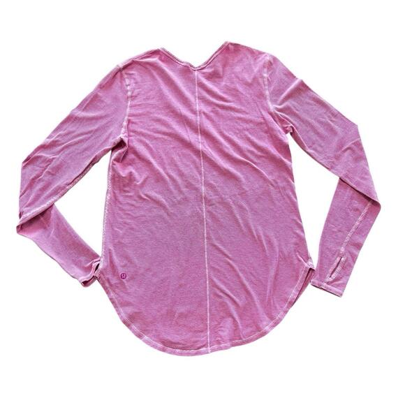 Lululemon Pink Yogini 5 Year Long Sleeve Tee Pima Cotton Womens SMALL - Picture 2 of 4